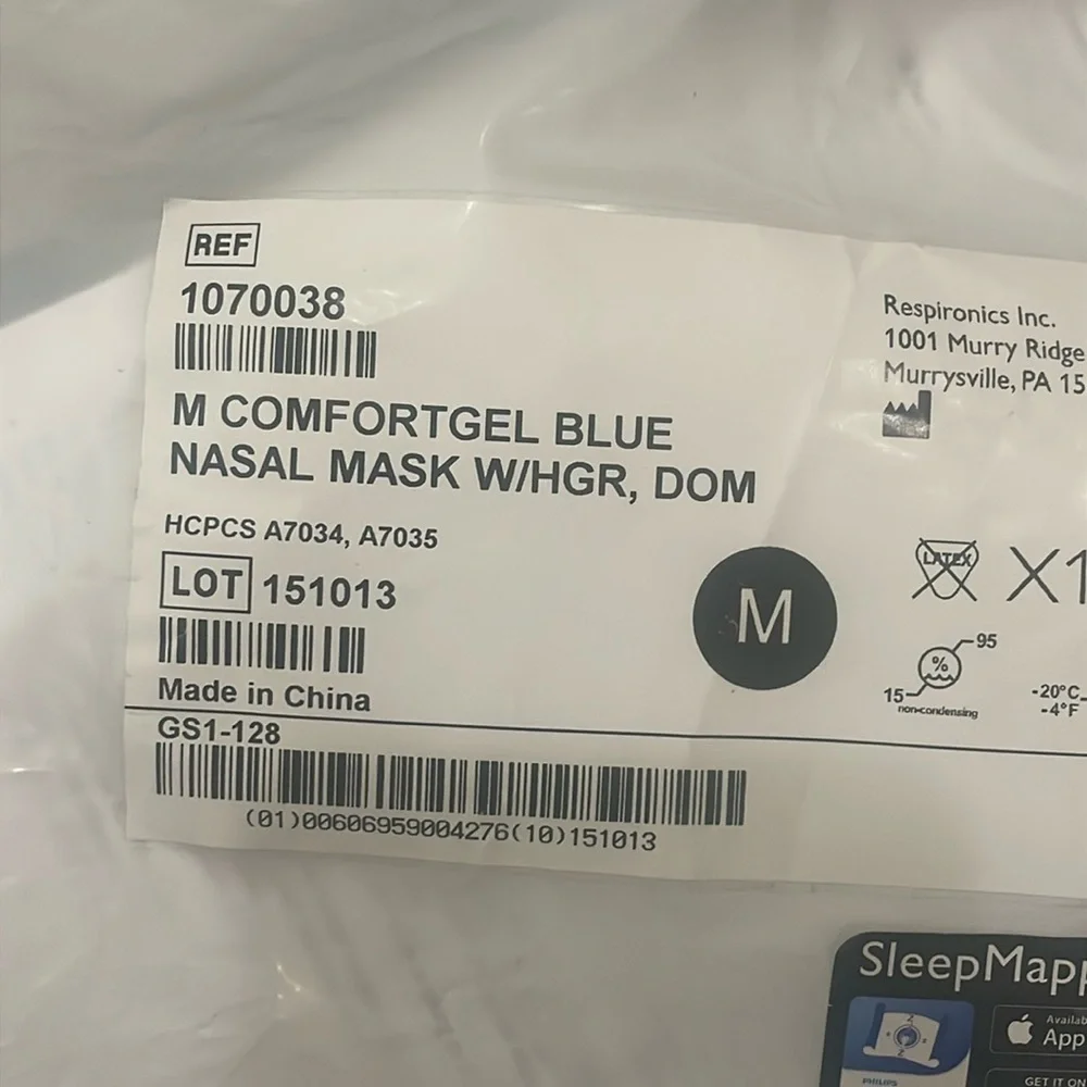 Philip's Comfortgel blue Nasal Mask with headgear Medium M